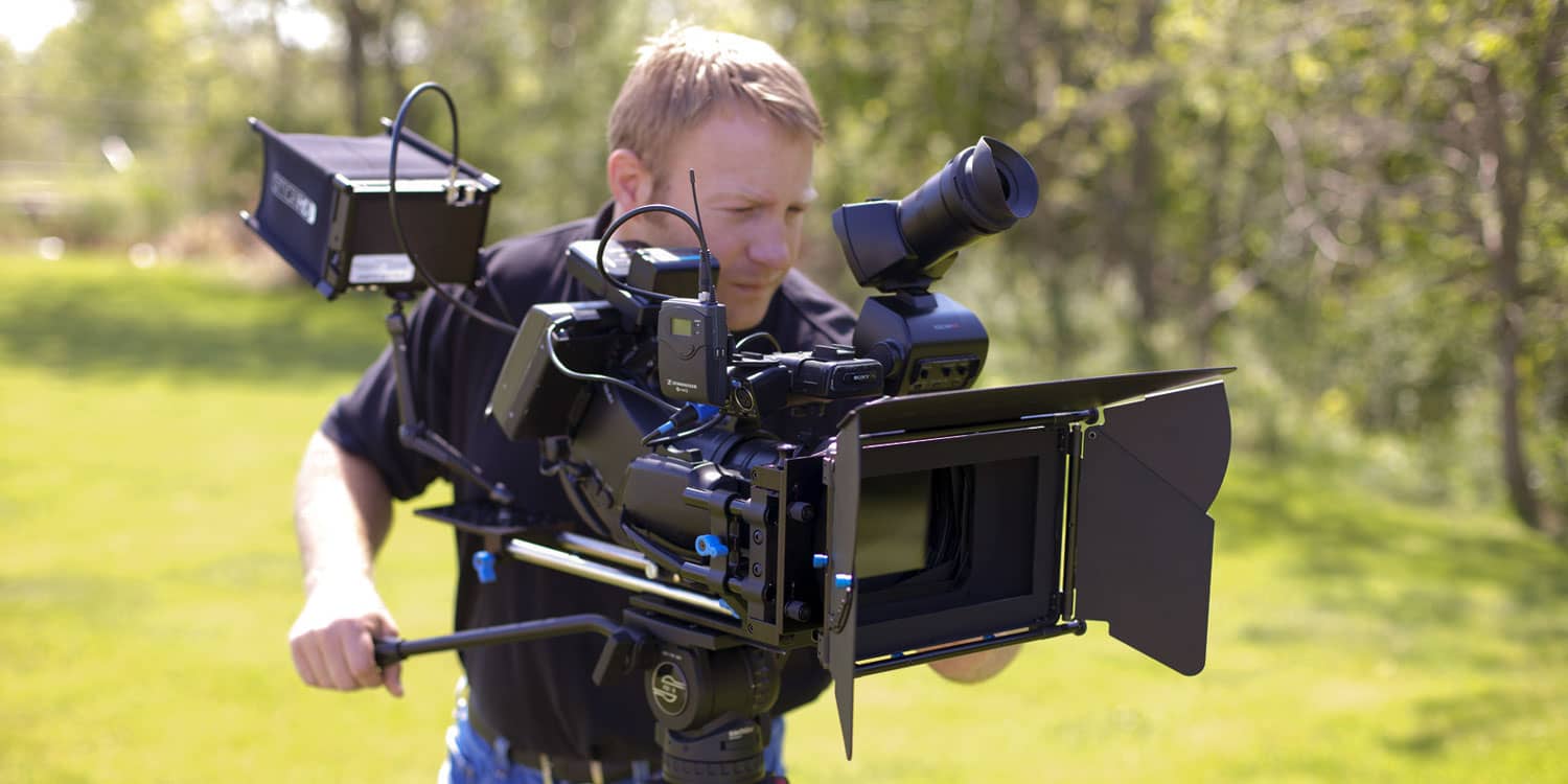 corey filming outside in field