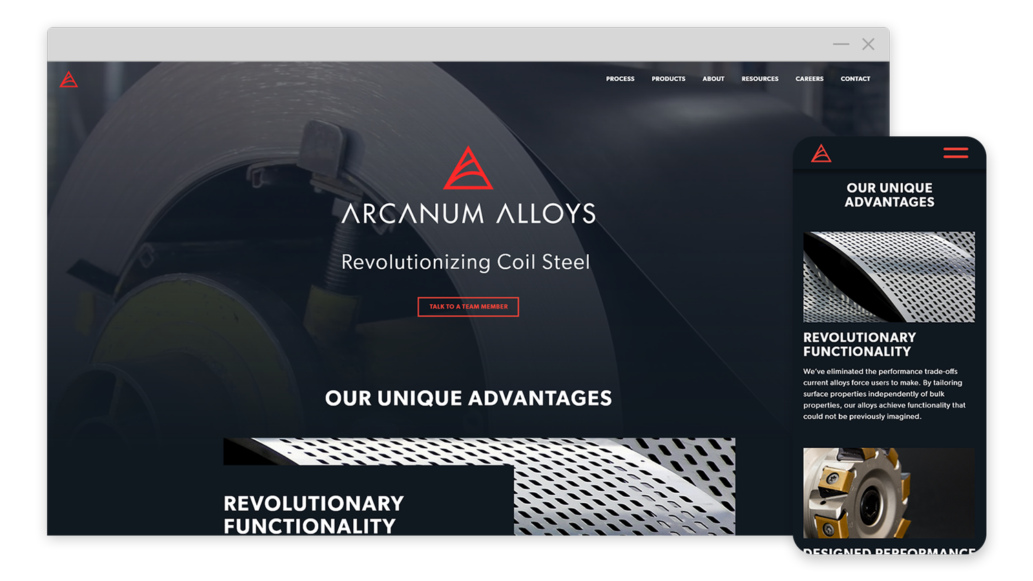 Arcanum homepage mockup